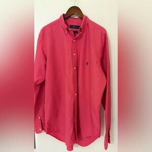 Ralph Lauren Men's Vibrant Pink Button Down Shirt Size: LT Tall 100% Cotton